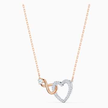 COLLANA SWAROVSKI INFINITY HEART, BIANCO, MIX DI PLACCATURE