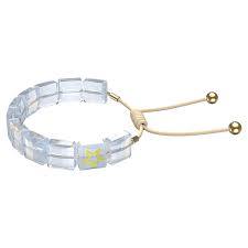 Letra bracelet Star, White, Gold-tone plated
