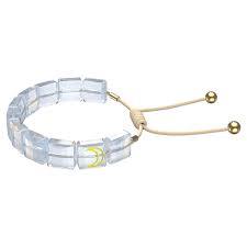 Letra bracelet Moon, White, Gold-tone plated