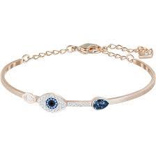 Bracciale rigido Swarovski Symbolic Evil eye, Blu, Finitura in mix di placcature