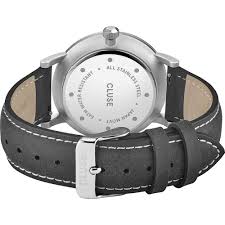 Gift Box Aravis Mesh Silver Colour & Leather Strap