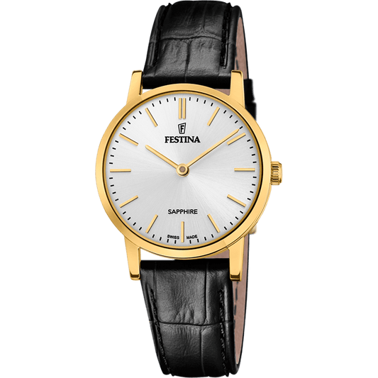 OROLOGIO FESTINA SWISS MADE F20017/1 BIANCO CINTURINO PELLE, DONNA