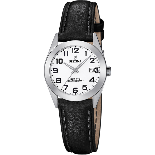 OROLOGIO FESTINA CLASSICS F20447/1 BIANCO CINTURINO IN PELLE, DONNA