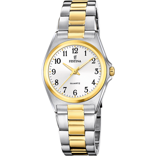 OROLOGIO FESTINA ACCIAIO CLASSICO F20556/1 BIANCO BRACCIALE IN ACIAIO, DONNA