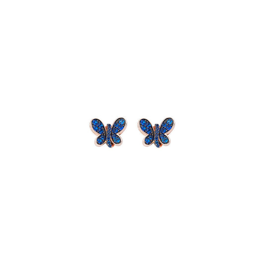Orecchini Rosè Farfalla Zirconi Blu