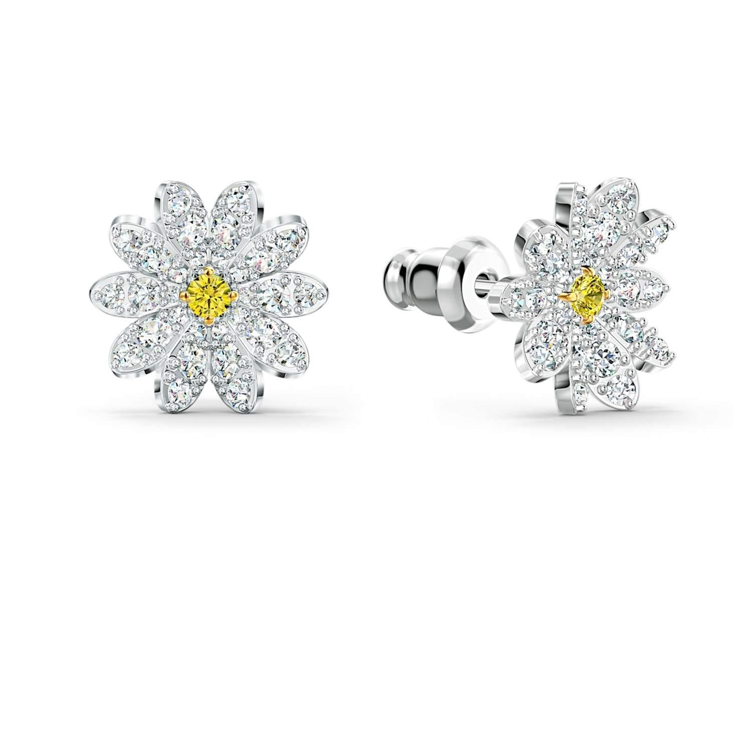 Orecchini Stud Eternal Flower giallo, mix di placcature