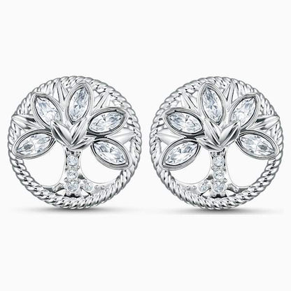 ORECCHINI STUD SWAROVSKI SYMBOLIC TREE OF LIFE, BIANCO, PLACCATO RODIO