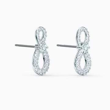 ORECCHINI SWAROVSKI INFINITY MINI, BIANCO, PLACCATO RODIO