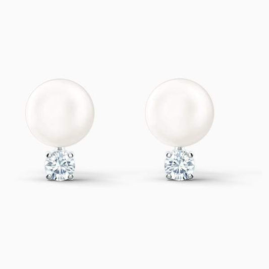 ORECCHINI TREASURE PEARL, BIANCO, PLACCATO RODIO