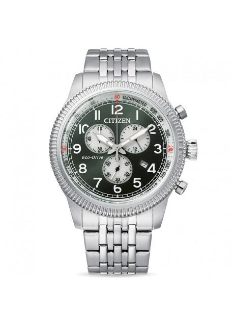 Orologio Citizen Eco-Drive Cronografo Aviator 43mm Verde da Uomo