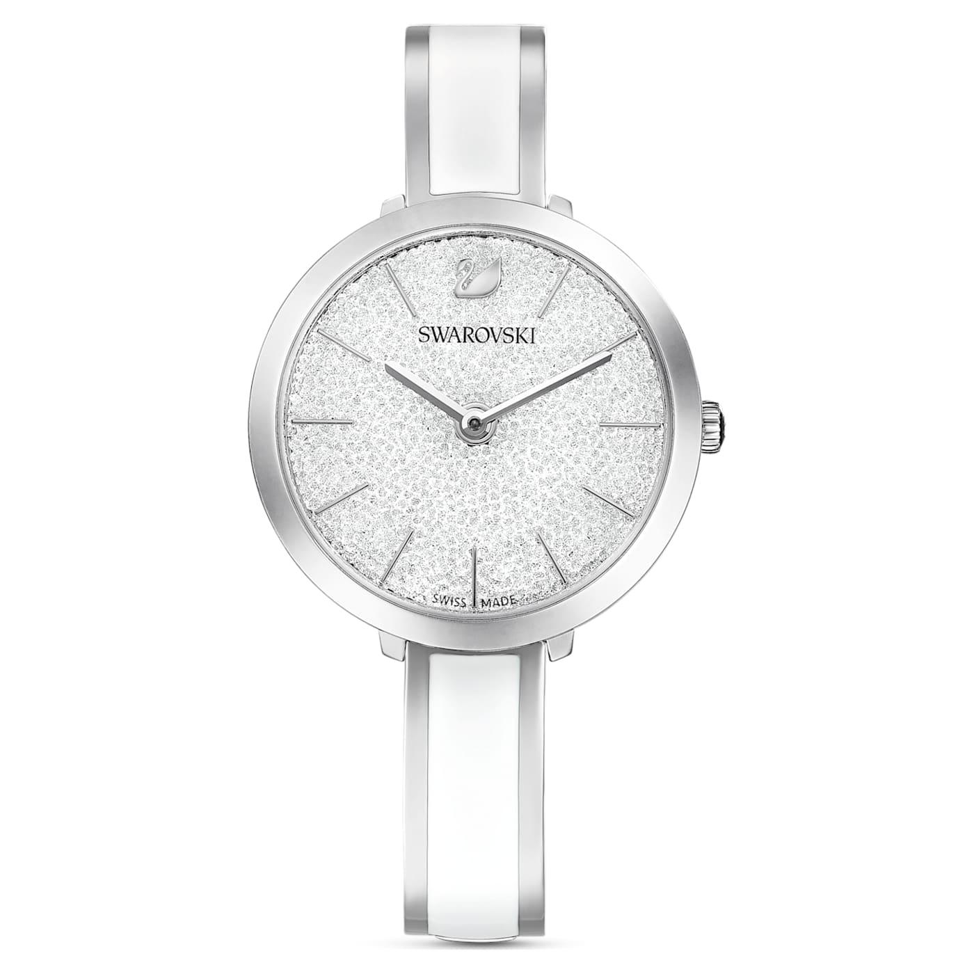 Orologio Crystalline Delight Fabbricato in Svizzera, Bracciale di metallo, Bianco, Acciaio inossidabile