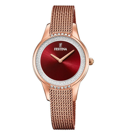 F20496/1 OROLOGIO FESTINA COLLEZIONE MADEMOISELLE F20496/1 RED, BRACCIALE IN ACCIAIO, DONNA