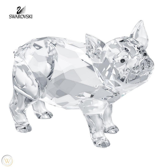 SWAROVSKI CLEAR CRYSTAL ANIMAL FIGURINE PIG MAIALE