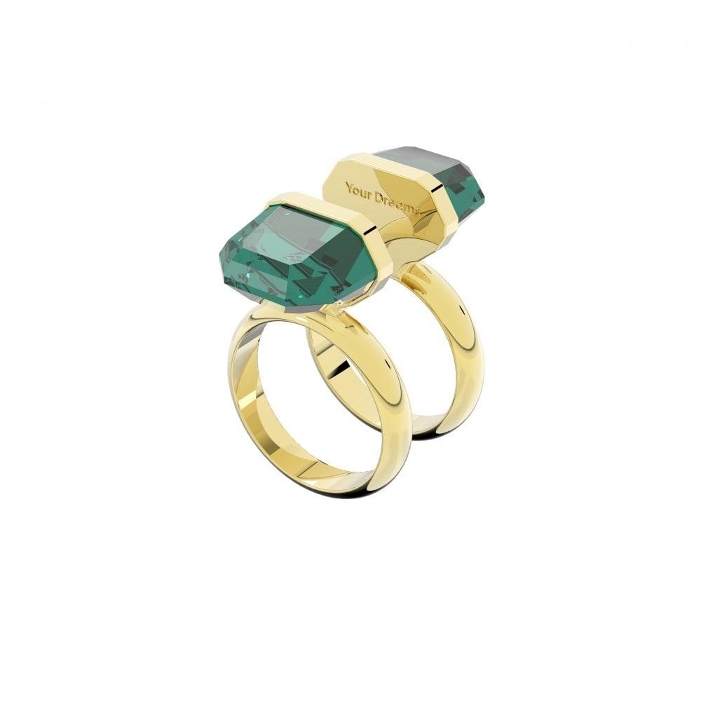 Anello lucente Magnetico, verde, placcato color oro