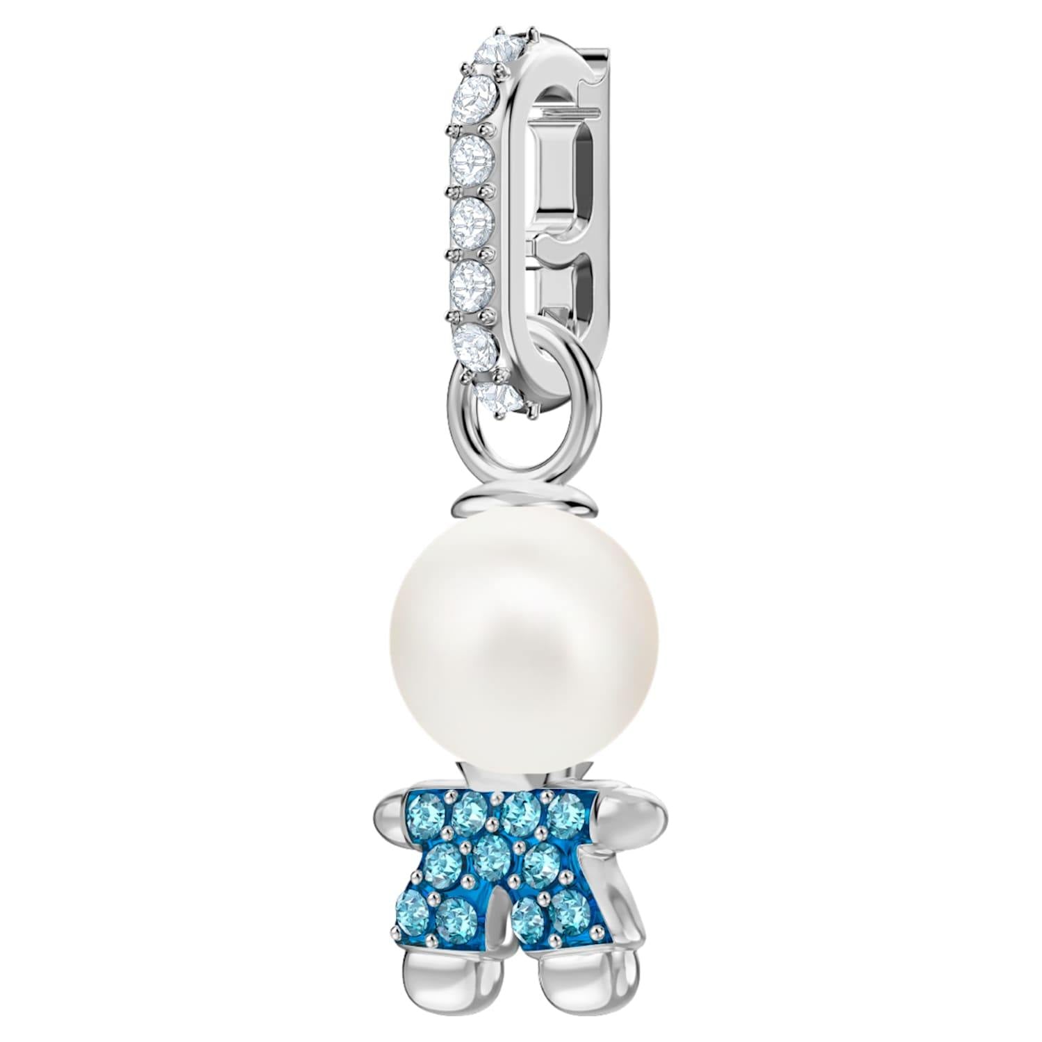 Swarovski Remix Collection Boy Charm turchese, Placcatura rodio