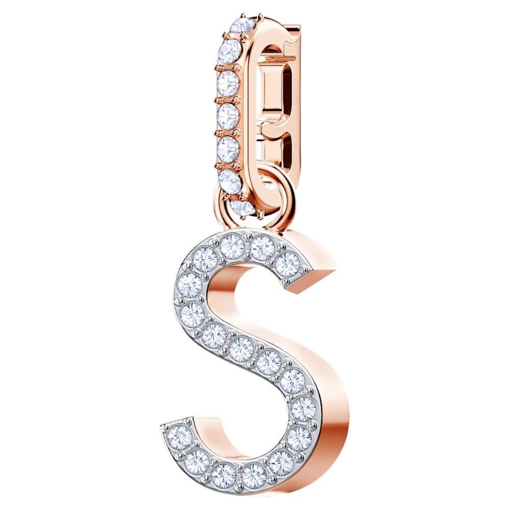 Swarovski Remix Collection Charm S bianco, Placcato oro rosa