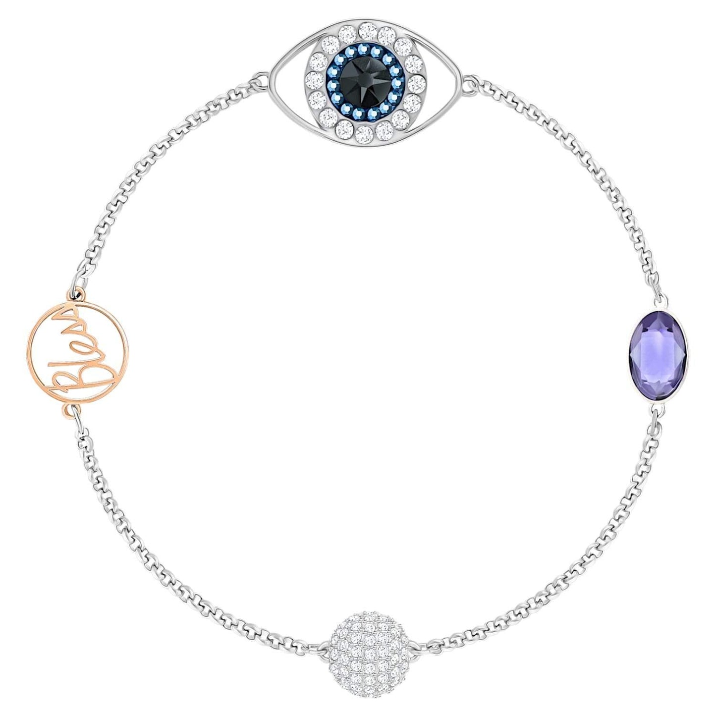 Swarovski Remix Collection Evil Eye Strand viola, Mix di placcature